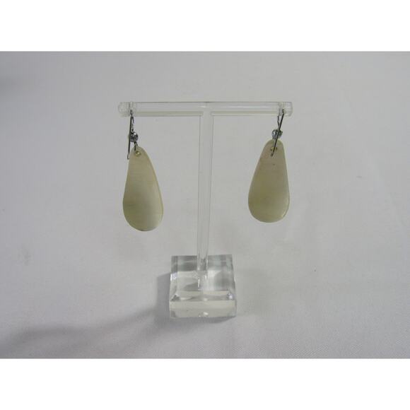 Mother of Pearl Dangly Earrings 2" Boho Retro Whimsycal Y2K Shell Novelty Artsy - Picture 3 of 6